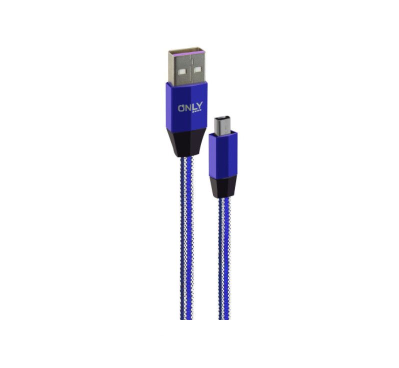 CABLE USB MOD 32 - RAYAS - V8 - AZUL ONLY