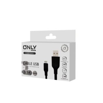 CABLE USB MOD 49 - LIGHTNING - NEGRO ONLY