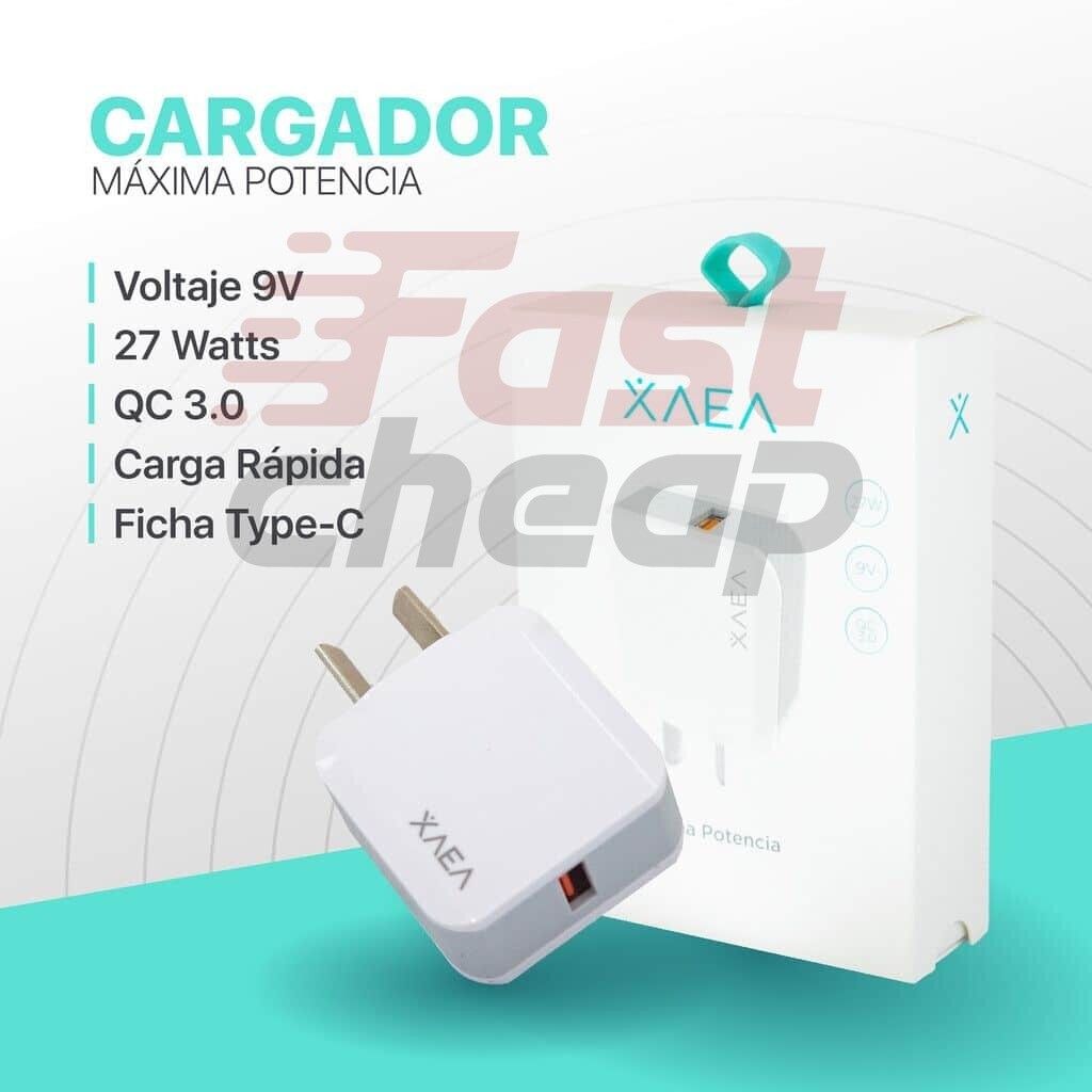 CARG. 220V XAEA MOD 10 - 9V - 27W - 1 USB + CABLE TIPO C - BLANCO ONLY