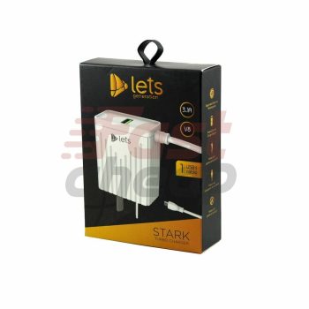 CARGADOR 220V LETS MOD08 - 3,1 A - 1 USB C/CABLE V8 - BLANCO LETS