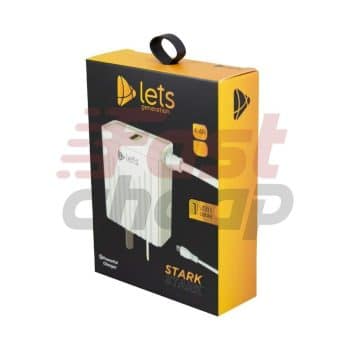 CARGADOR 220V LETS MOD08 - 4,4 A - 1 USB C/CABLE TIPO C - BLANCO LETS