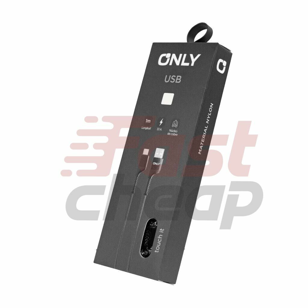 CABLE USB MOD 60 - TEXTIL ONLY - TIPO C - NEGRO ONLY